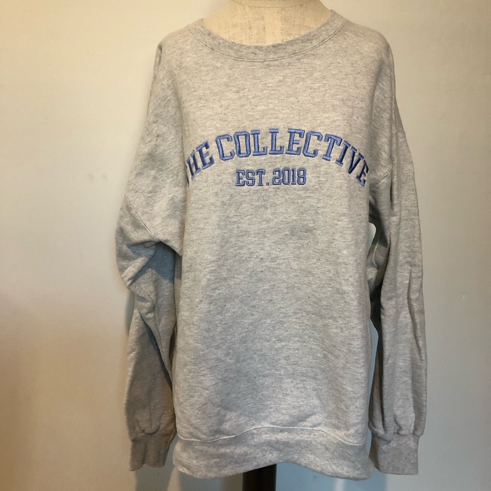 The Collective Gray  Embroidered Sweatshirt